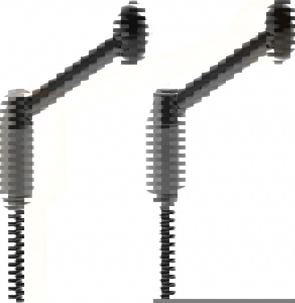 Metric Size Threaded Stud Adjustable Clamping Handle: M10 x 1.50 Thread, 16 mm Hub Dia, Steel